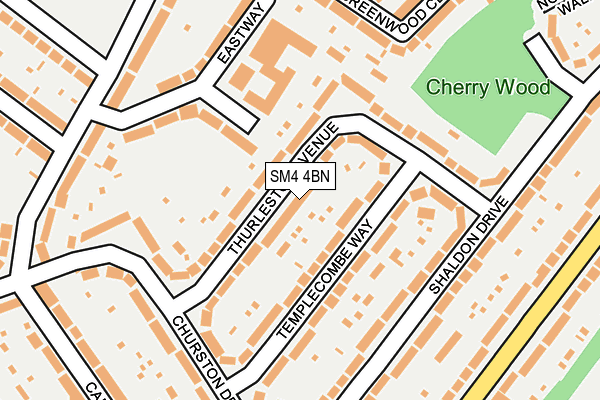 SM4 4BN map - OS OpenMap – Local (Ordnance Survey)