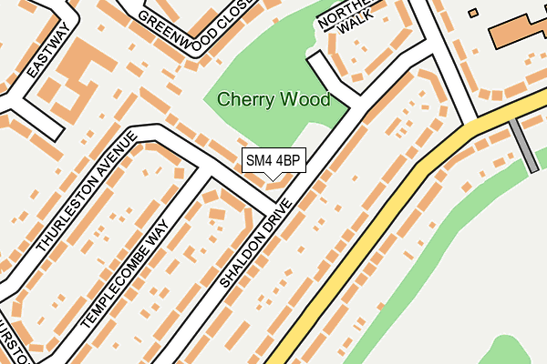 SM4 4BP map - OS OpenMap – Local (Ordnance Survey)