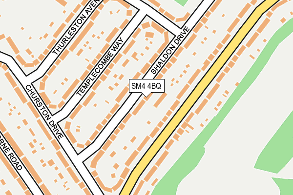 SM4 4BQ map - OS OpenMap – Local (Ordnance Survey)