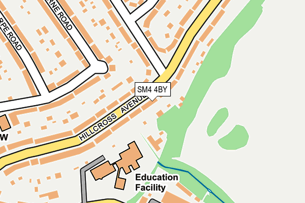 SM4 4BY map - OS OpenMap – Local (Ordnance Survey)