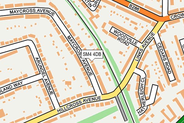 SM4 4DB map - OS OpenMap – Local (Ordnance Survey)