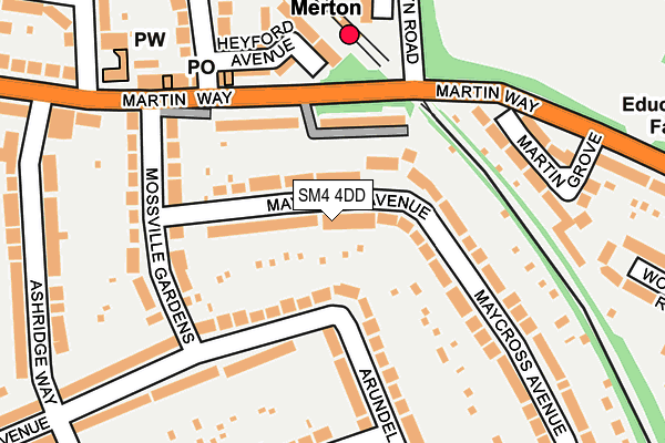 SM4 4DD map - OS OpenMap – Local (Ordnance Survey)