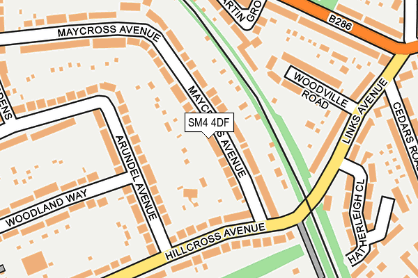 SM4 4DF map - OS OpenMap – Local (Ordnance Survey)