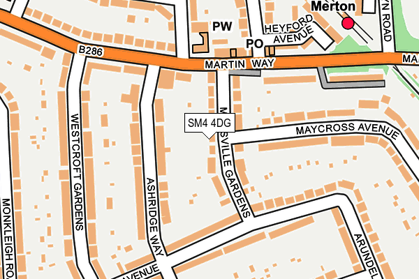 SM4 4DG map - OS OpenMap – Local (Ordnance Survey)