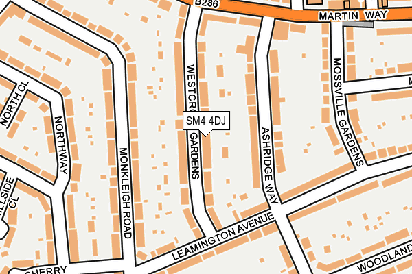 SM4 4DJ map - OS OpenMap – Local (Ordnance Survey)
