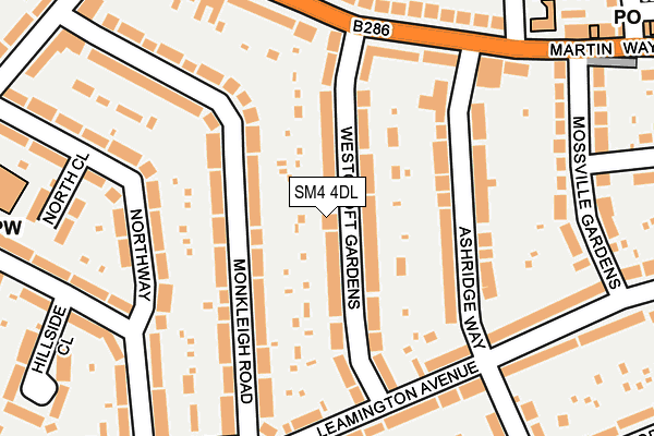 SM4 4DL map - OS OpenMap – Local (Ordnance Survey)