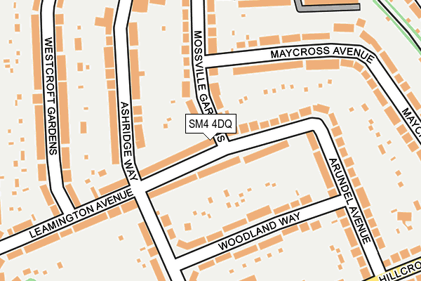 SM4 4DQ map - OS OpenMap – Local (Ordnance Survey)