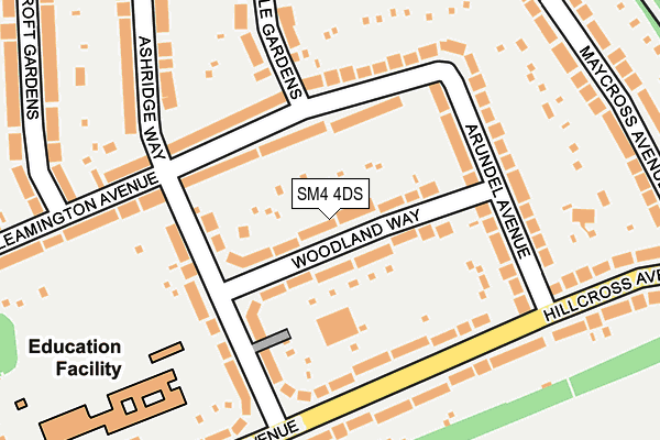 SM4 4DS map - OS OpenMap – Local (Ordnance Survey)