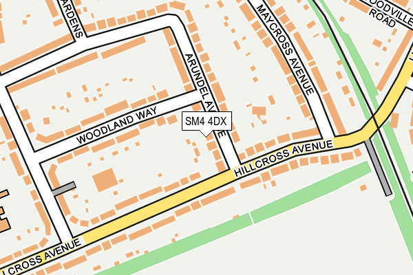 SM4 4DX map - OS OpenMap – Local (Ordnance Survey)