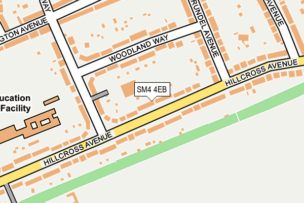 SM4 4EB map - OS OpenMap – Local (Ordnance Survey)