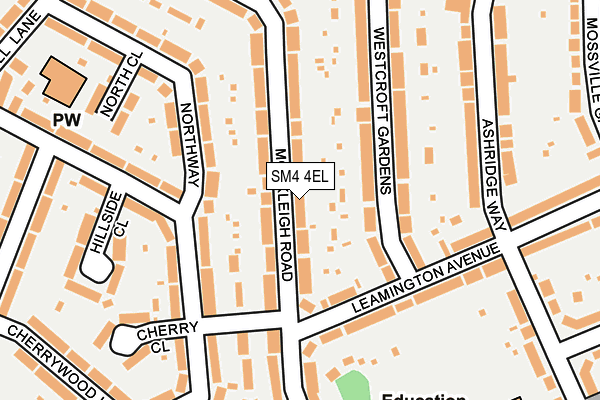 SM4 4EL map - OS OpenMap – Local (Ordnance Survey)