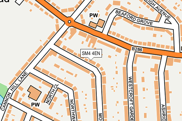 SM4 4EN map - OS OpenMap – Local (Ordnance Survey)