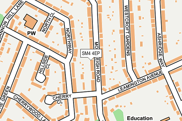 SM4 4EP map - OS OpenMap – Local (Ordnance Survey)