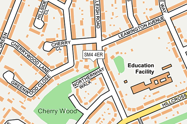 SM4 4ER map - OS OpenMap – Local (Ordnance Survey)