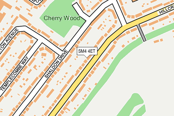 SM4 4ET map - OS OpenMap – Local (Ordnance Survey)