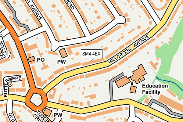 SM4 4EX map - OS OpenMap – Local (Ordnance Survey)