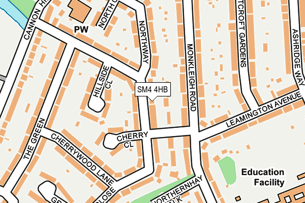 SM4 4HB map - OS OpenMap – Local (Ordnance Survey)