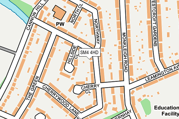 SM4 4HD map - OS OpenMap – Local (Ordnance Survey)