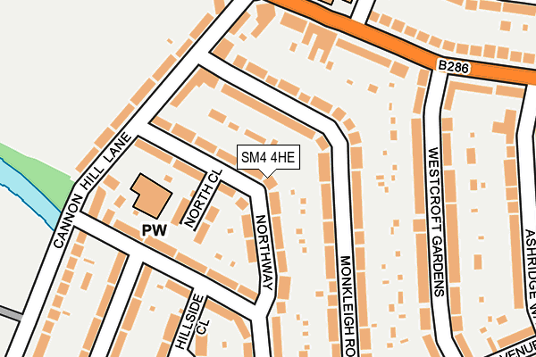 SM4 4HE map - OS OpenMap – Local (Ordnance Survey)