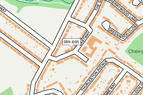 SM4 4HW map - OS OpenMap – Local (Ordnance Survey)