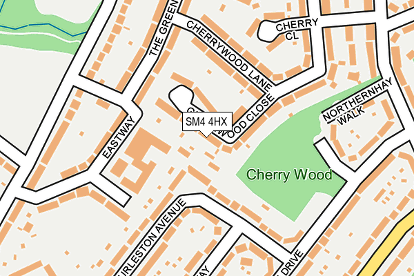 SM4 4HX map - OS OpenMap – Local (Ordnance Survey)