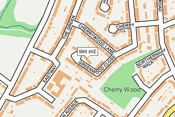 SM4 4HZ map - OS OpenMap – Local (Ordnance Survey)