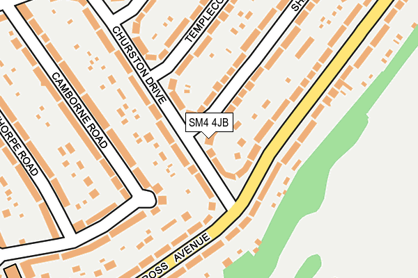 SM4 4JB map - OS OpenMap – Local (Ordnance Survey)