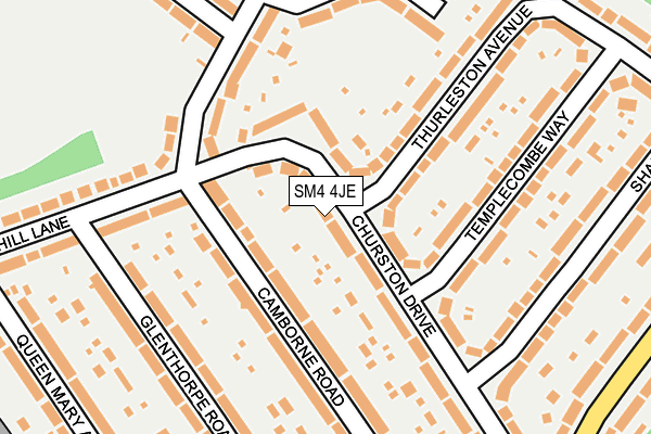 SM4 4JE map - OS OpenMap – Local (Ordnance Survey)