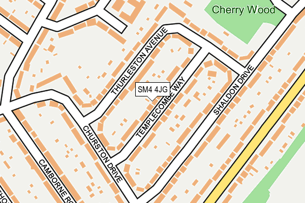 SM4 4JG map - OS OpenMap – Local (Ordnance Survey)
