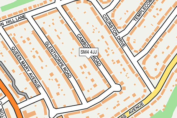SM4 4JJ map - OS OpenMap – Local (Ordnance Survey)