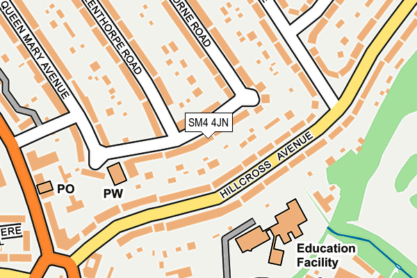 SM4 4JN map - OS OpenMap – Local (Ordnance Survey)