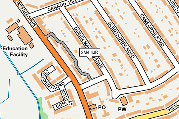 SM4 4JR map - OS OpenMap – Local (Ordnance Survey)