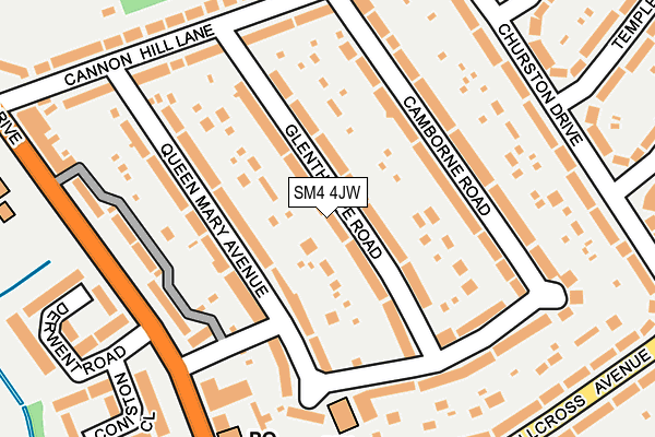SM4 4JW map - OS OpenMap – Local (Ordnance Survey)