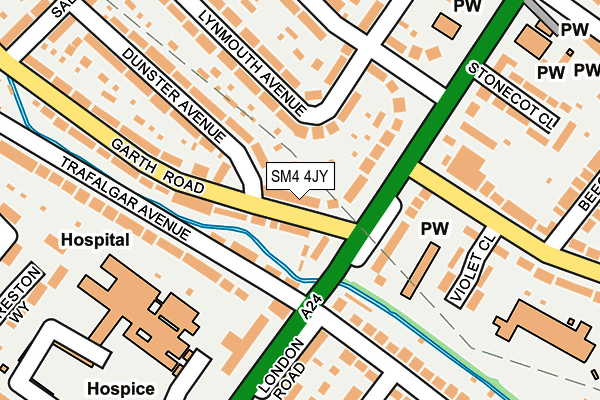 SM4 4JY map - OS OpenMap – Local (Ordnance Survey)