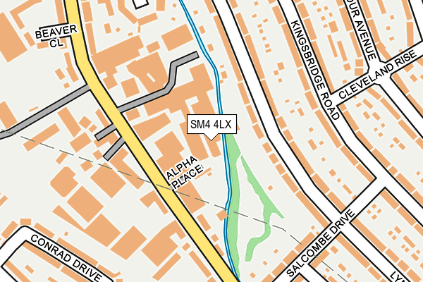 SM4 4LX map - OS OpenMap – Local (Ordnance Survey)