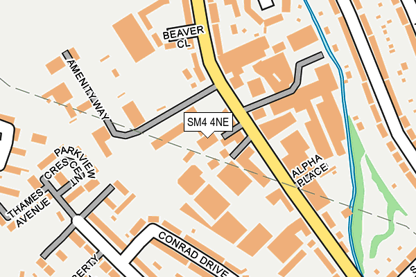 SM4 4NE map - OS OpenMap – Local (Ordnance Survey)
