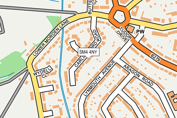SM4 4NY map - OS OpenMap – Local (Ordnance Survey)