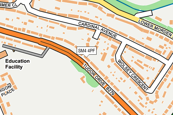 SM4 4PF map - OS OpenMap – Local (Ordnance Survey)