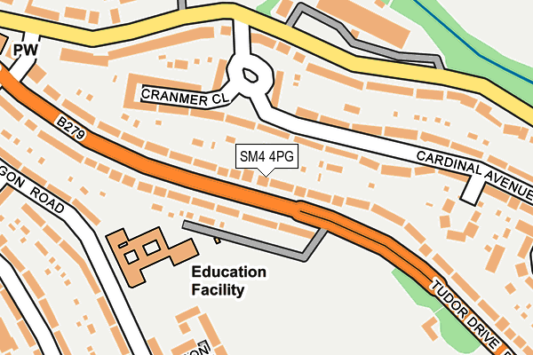 SM4 4PG map - OS OpenMap – Local (Ordnance Survey)