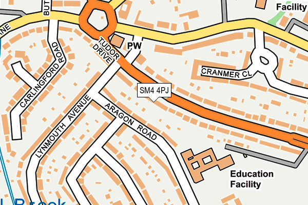 SM4 4PJ map - OS OpenMap – Local (Ordnance Survey)