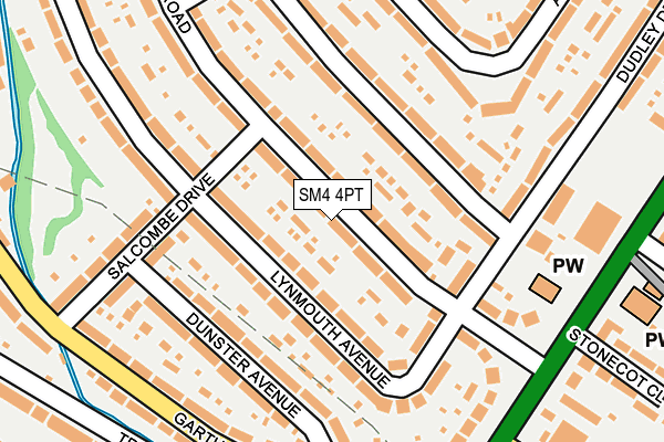 SM4 4PT map - OS OpenMap – Local (Ordnance Survey)