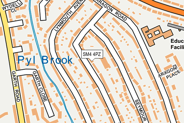 SM4 4PZ map - OS OpenMap – Local (Ordnance Survey)