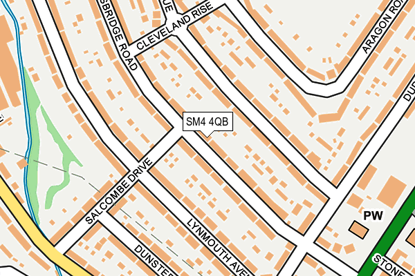 SM4 4QB map - OS OpenMap – Local (Ordnance Survey)