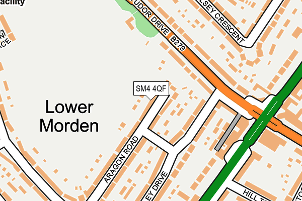 SM4 4QF map - OS OpenMap – Local (Ordnance Survey)