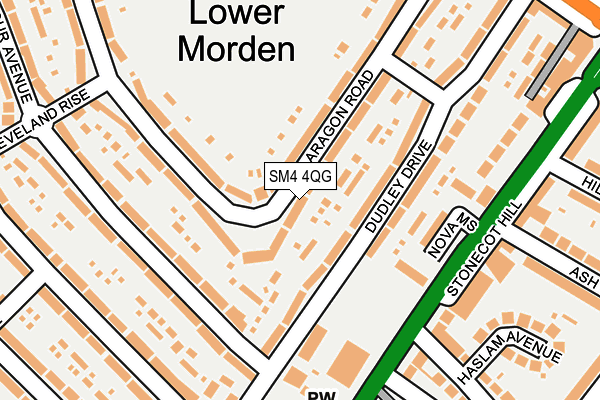 SM4 4QG map - OS OpenMap – Local (Ordnance Survey)