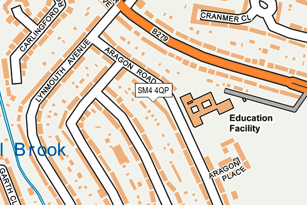 SM4 4QP map - OS OpenMap – Local (Ordnance Survey)