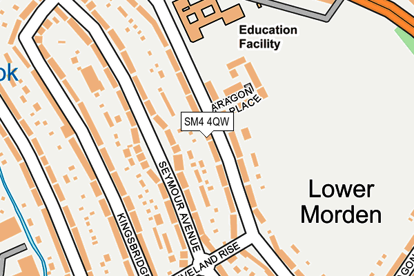 SM4 4QW map - OS OpenMap – Local (Ordnance Survey)