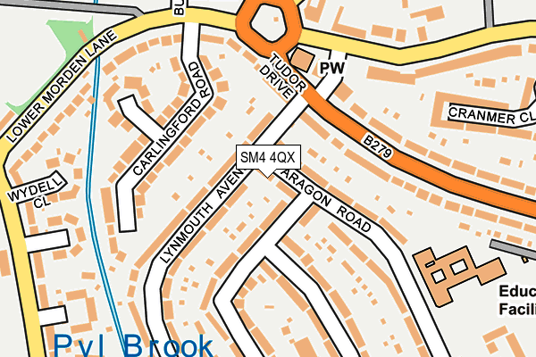 SM4 4QX map - OS OpenMap – Local (Ordnance Survey)