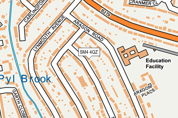 SM4 4QZ map - OS OpenMap – Local (Ordnance Survey)