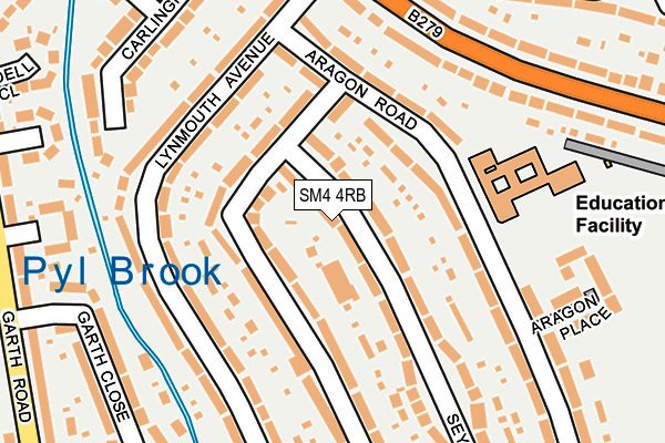 SM4 4RB map - OS OpenMap – Local (Ordnance Survey)